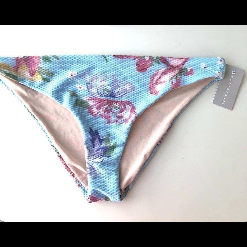 Chelsea28 NWT hipster bikini bottom blue floral S
